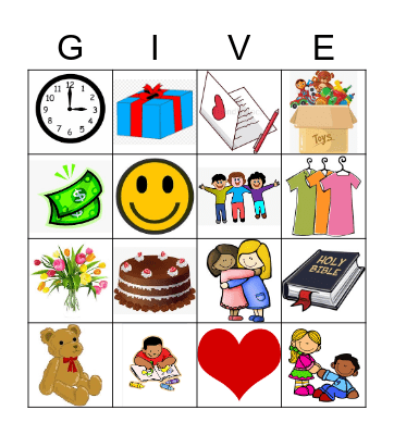 Be A Cheerful Giver Bingo Card