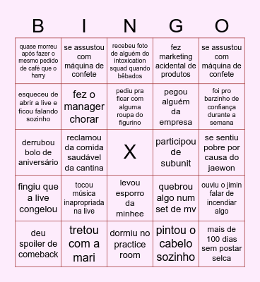 bingo da exy Bingo Card