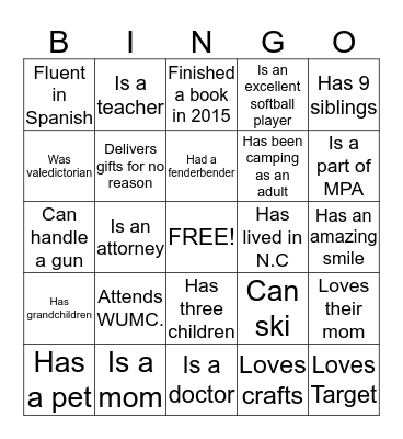 Adult BINGO  Bingo Card