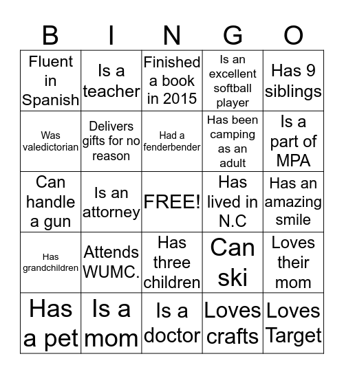 Adult BINGO  Bingo Card