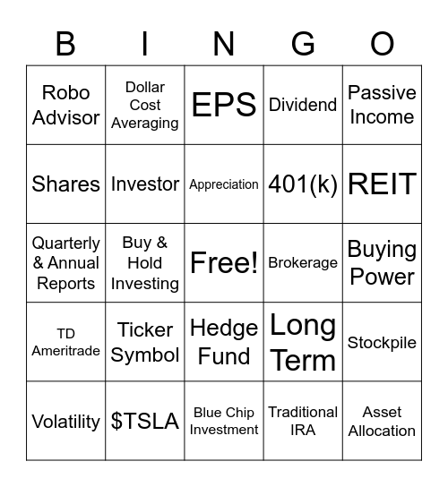 I Am A Black Woman & I Invest Bingo Card