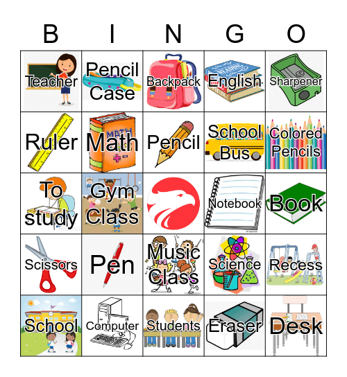 School Bingo Card