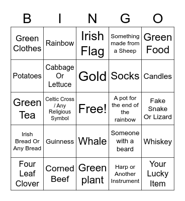 Carta St. Paticks Day Bingo! Bingo Card
