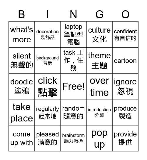 三民b2u2 Bingo Card