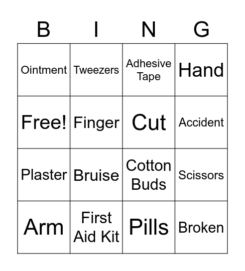 Accidents Bingo Card