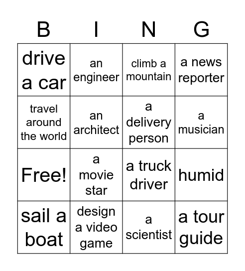 Units 1&2 Review Bingo Card