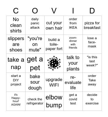 IT'S COVID TIME Bingo Card