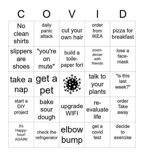 IT'S COVID TIME Bingo Card