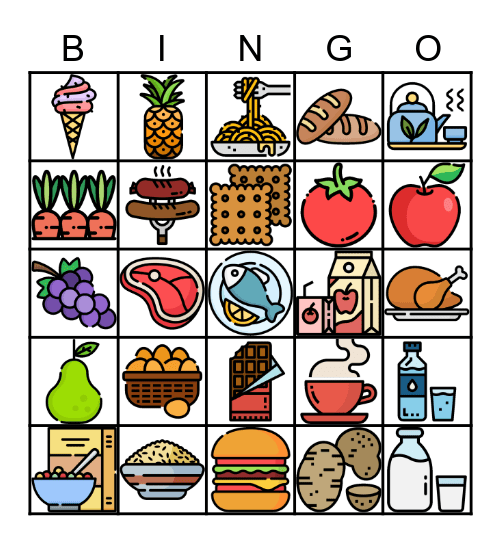 Food Bingo Card