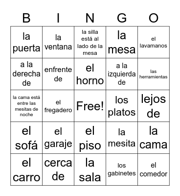 La casa Bingo Card