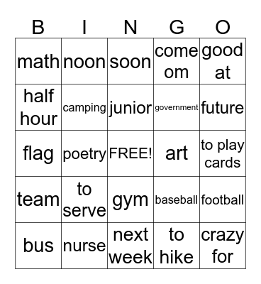 Unit 5-6 Bingo Card