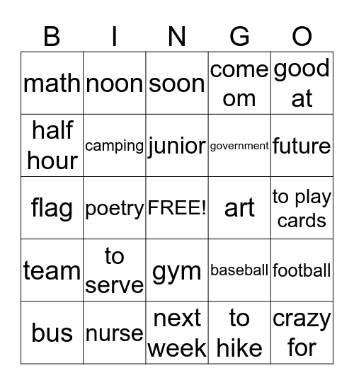 Unit 5-6 Bingo Card