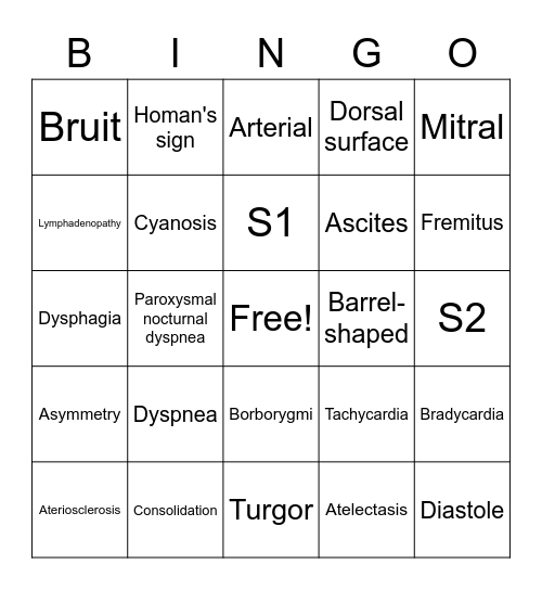 Midterm Review Bingo Card