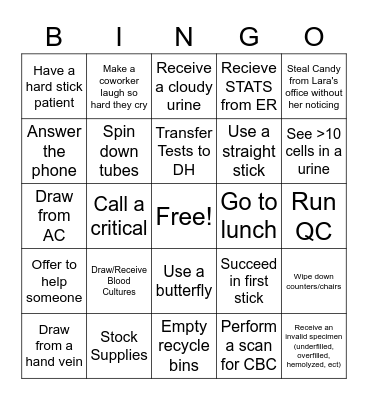 Lab Week Bingo Card