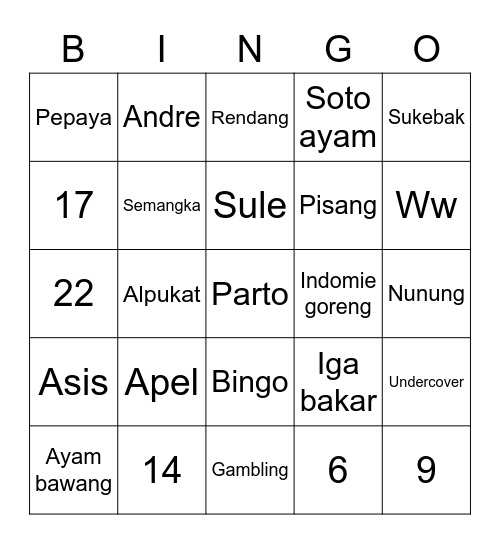 jungje1 Bingo Card