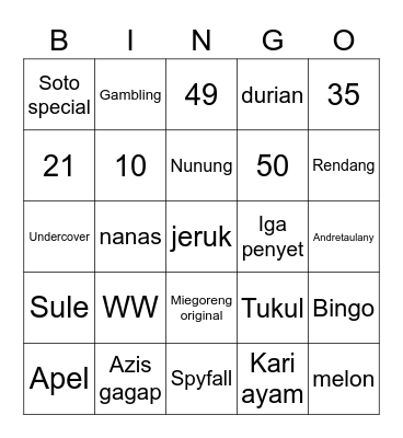 Bingo Card
