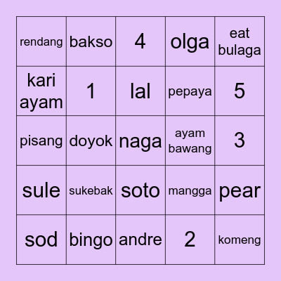 myem Bingo Card