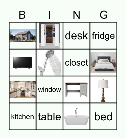 Furniture Bingo Card