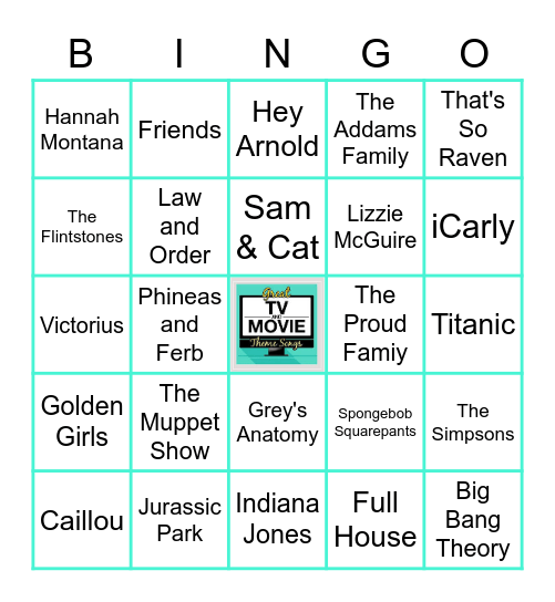 Theme Songs Bingo Card