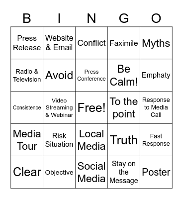 How to handle risk with media? Bingo Card