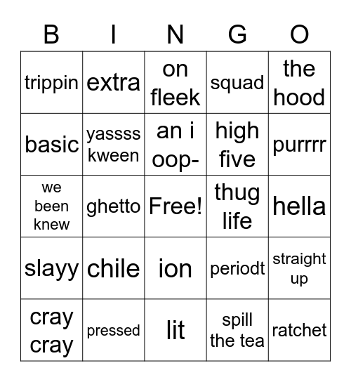 colonizer bingo Card