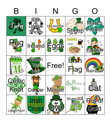 St. Patrick's Day Bingo Card