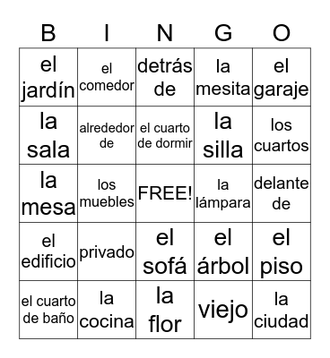 LA CASA  Bingo Card