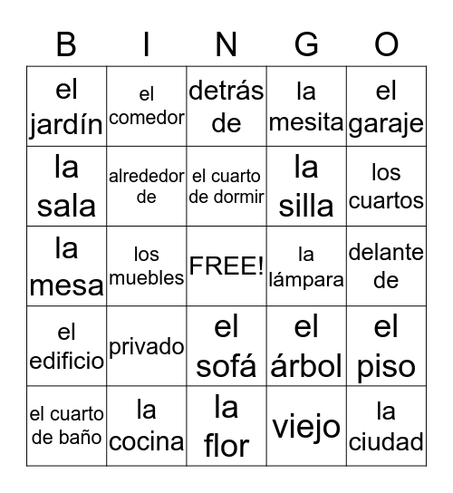 LA CASA  Bingo Card