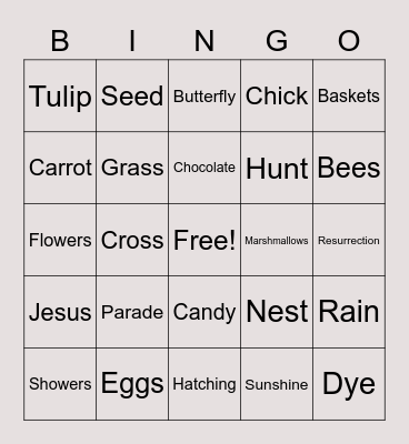 ❀ Easter Bingo ❀ Bingo Card