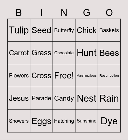 ❀ Easter Bingo ❀ Bingo Card