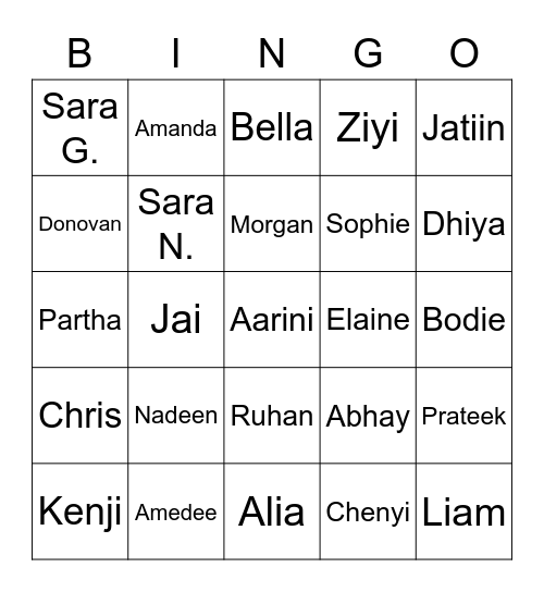 Test Bingo for Third Bingo Card