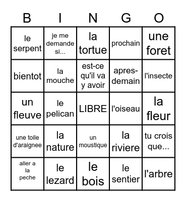 French Bien Dit 2 Ch 7.2 Bingo Card