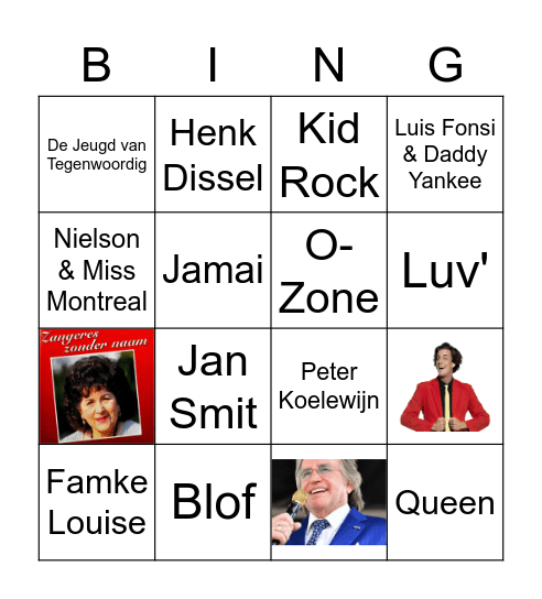 Pensionado-hitjes Bingo Card