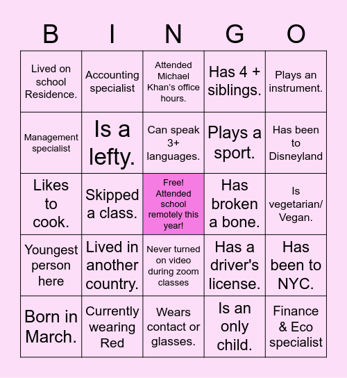 RCWIB Bingo!!! Bingo Card