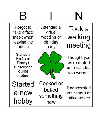 Icebreaker Bingo - Lockdown Edition Bingo Card