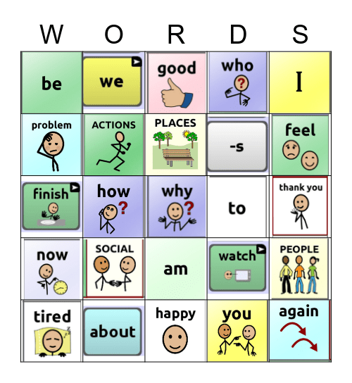 SIGHT WORDS WITH PECS Bingo Card
