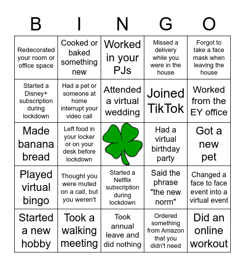 Icebreaker Bingo - Lockdown Edition! Bingo Card