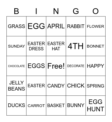 EASTER Bingo Card