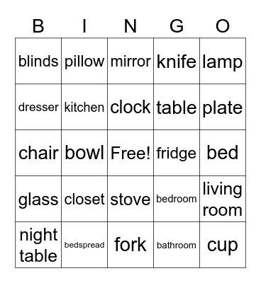 House 3 Bingo Card