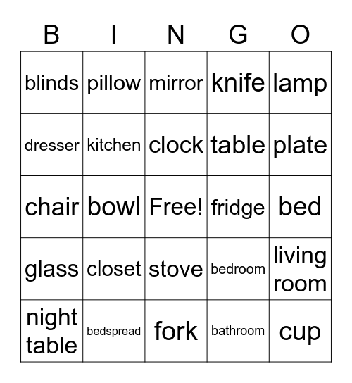 House 3 Bingo Card