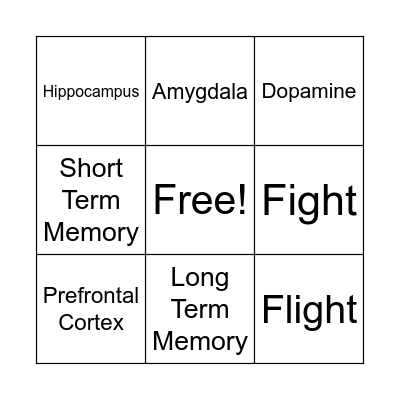 Parts of the Brain Bingo Card