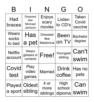 Team Bingo Card
