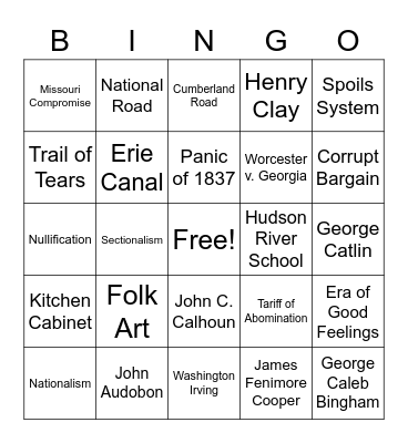 Age of Jackson Review Bingo Card