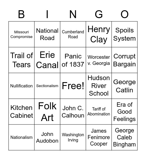 Age of Jackson Review Bingo Card