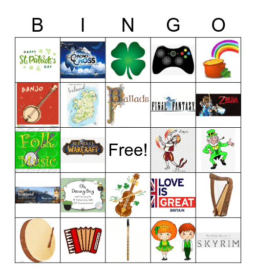 Irish Music in Video Games Bingo Card