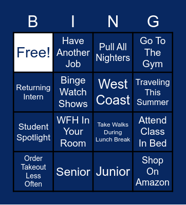 INTERN GAMENIGHT Bingo Card
