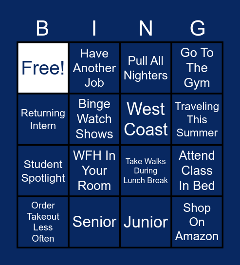 INTERN GAMENIGHT Bingo Card