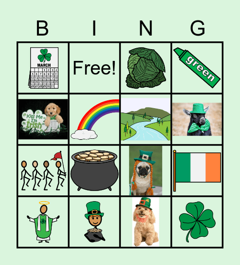 St. Patrick's Day Bingo Card