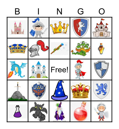 Castles and Dragons Bingo Card