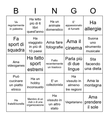 Bingo D&I game Bingo Card